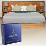 ZENLUXE Reversible Luxury Comforter Queen Size - Light Grey/Navy Blue Color - Cool Comforters for Hot Sleepers - 100% Viscose Derived from Bamboo Comforter for All Seasons