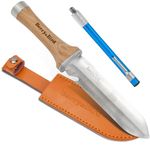 Berry&Bird Hori Hori Garden Knife, Multipurpose Gardening Knife with 7" Stainless Steel Double Edge Sharp Blade, Soil Knife with Leather Sheath, Full-Tang Gardening Tools for Gardening Weeding Digging