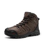 NORTIV 8 Men's Ankle High Waterproof Hiking Boots Outdoor Lightweight Shoes Trekking Trails Armadillo, Dark Brown-leather, 7