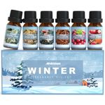 Winter Essential Oils Set, ARVIDSSON Holiday Fragrance Oil Gift Set for Diffuser, Soap and Candle Making, Christmas Wreath, Apple Cider, Gingerbread, Cinnamon, Cranberry, Winter Mint