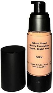 Mom's Secret 100% Natural Liquid Foundation, Organic, Vegan, Aloe Based, Natural Sun Protection, Gluten Free, Cruelty Free, Made in the USA, 1FL Oz. (Cork)