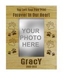 Darling Souvenir Personalized Wood Engraved Dog Memorial Picture Frame - Loss of A Pet Gift - You Left Your Paw Print Forever in My Heart -5 x 7 Inches Vertical