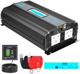 GIANDEL Pure Sine Wave 2000W Power Inverter DC 12V to AC 240V Compatible with Lithium Battery for RVs Off-Grid Solar System Boat Camper with LCD Display Dual 2.4A USB Port Remote Controller