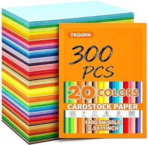 300 Sheets 8.5x11 Colored Cardstock, 20 Assorted Colors 180GSM/65LB Scrapbook Construction Paper Craft Card Stock Printer Paper for Crafts, Card Making & School Supplies