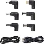 LVSUN Universal Multi Function 6 pcs DC Power Tips 3 PIN Plugs and Charging Cable USB A and Cable USB C to 3PIN Tip Connector for 90W Laptop Ac Charger Adapter for Hp Dell Asus Acer Lenovo and More