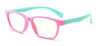 Anti Blue Light Glasses for Kids Computer Glasses,UV Protection Anti Glare Eyeglasses Computer Glasses Video Gaming Glasses for Children (Pink-Green)