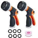 VASLON Garden Hose Nozzle 2 Pack Hose Spray Nozzle Water Hose Nozzle Sprayer with 8 Adjustable Watering Patterns for Watering Garden, Car Wash, Cleaning and Showering Dogs & Pets