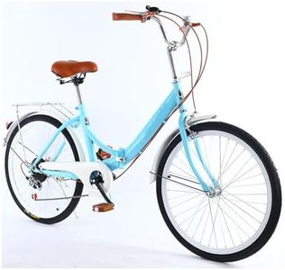 26 Inch Foldable Beach Cruiser Bike Womens Bicycle, 7 Speed Bike for Women, City Bikes High-Carbon Steel with Adjustable Seat and Dual V-Brake White