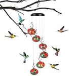 Hummingbird Feeders for Outdoors, Charming Wind Chimes Hummingbird feeders, Wind Chimes Outside Birdfeeder, Leak-Proof Birdfeeder Garden Decor, Bee Guard and Bee Proof for Garden, Yard