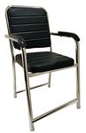 RATISON Office Chair Visitor Chair with arm Rest with Steel Frame and Cushioned seat Back, Chair Without Wheels Holds up to 140 kg Heavy Design