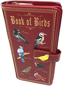 Shagwear Book of Birds Large Zipper Wallet - Red - Large