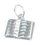 Book sterling silver charm .925 x 1 Books Writer Author Reading charms