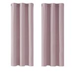 Deconovo Window Treatments Thermal Insulated Eyelet Curtains Blackout Curtains for Bedroom Baby Pink 42 x 54 Inch 2 Panels