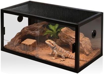 48-Gallon Acrylic Reptile Terrarium 36”x18”x18” – Durable Reptile Tank with Heat-Resistant Aluminum Frame, Smooth Dual Swinging Doors (No Sand/Debris Clogging) – Ideal for Lizards, Snakes & Geckos.
