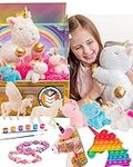 COASTLINE CRAFT Unicorn Giftset -A Showcase Gift for Girls Complete w/Unicorn Crafts & Unicorn Toys - Includes Mama Surprise Unicorn Family, Unicorn Painting Kit, DIY Jewelry & More