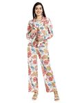 Leriya Fashion Printed 3-Piece Blazer Set for Women (XL, Multicolor) Multicolour