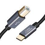 Printer Cable USB C to B 15FT, CableCreation USB B to C Printer Cable Scanner Cable for HP Brother MIDI Cable for Yamaha Casio Digital Piano MIDI Controller Electric Keyboard 4.5M Black