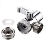 amiciCare Tap Diverter Valve Faucet Splitter, Water Tap Connector with F22 Input for Kitchen Bathroom Hose with M24 Adapter