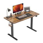 CubiCubi Electric Standing Desk, 100 x 60 cm Height Adjustable Table, Ergonomic Home Office Furniture with Splice Board, Brown