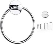 Lerkely Stainless Steel Towel Ring, 16cm, Round Shape, Wall Mounted Towel Holder (Classic), Silver