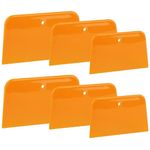 6 Pcs Automotive Body Fillers Body Filler Spreaders 4, 5, 6 Inch Auto Body Spreader Hard Plastic Auto Spreader for Applying Fillers Putties Glazes Caulking Agents and Paint(Orange)