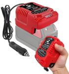 for Milwaukee 18V Charger Replacement,Portable Mini Compact Charger,Car Charger Charge for Milwaukee M18 Lithium Battery,Cigarette Lighter Plug Vehicle Charger,Power Tool Dirll DIY Charger Station