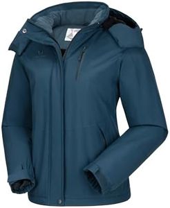 CAMELSPORTS Women's Waterproof Snow Ski Jakcet Fleece Warm Winter Coat Hooded Windproof Insulated Snowboarding Jacket