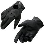 Milwaukee Leather SH729 Men's Black Perforated Leather Full Finger Motorcycle Hand Gloves W/Breathable ‘Open Knuckle’ - Large