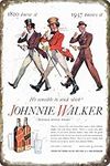 Vintage Johnnies Walkers Tin Metal Tin Sign Tin Plate Sign Wall Art Decor TIN SIGN 8X12 INCH (white)