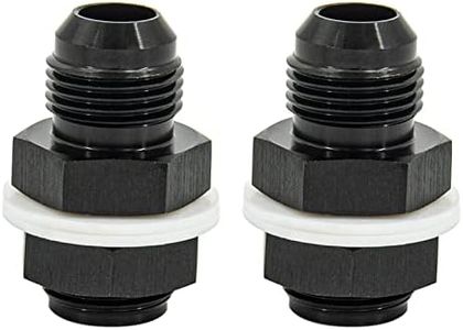 CNRAQR 8AN To 8AN Male Flare Straight Fuel Cell Bulkhead Fittings Aluminum Black 2Pcs