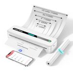 ASprink Portable Printer A4, M832 Thermal Printer A4, 300DPI Bluetooth Portable Printer Thermal Paper Only, Wireless Printer Compatible With Android And iOS - White