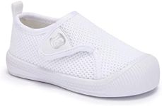 BMCiTYBM Toddler Boy Girl Shoes Breathable Walking Shoes Barefoot Lightweight Non-Slip Sneakers 6 9 12 18 24 Months White Size 8 Toddler