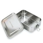 GALHOME -Stainless Steel Lunch Box for Healthy Meals -Dishwasher Safe Reusable Sandwich Box-Bento Box with 1 Movable Divider-Food Storage Tiffin