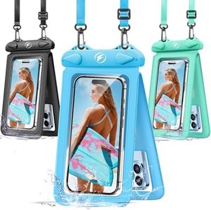 Waterproof Phone Pouch [3-Pack] Double Space Waterproof Phone Case with Adjustable Lanyard Water proof Cell Phone Pouch for iPhone IPX8 Underwater Phone Cases Phone Dry Bag for Vacation Beach Swimming