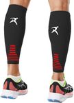 Rymora Calf Compression Sleeves Men Women Shin Splints Running (Pair Black) (L)