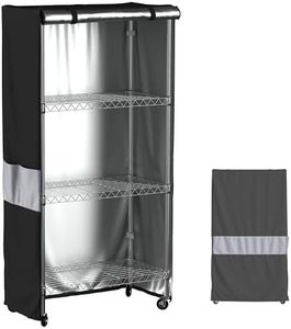 MOLLYAIR Waterproof Shelf Cover,600D Heavy Duty Dustproof Storage Wire Rack Covers, Outdoor Shelving Covers for Wire Shelves with Zipper 48" W x 18" D x 72" H, can be made mini greenhouse, Cover Only