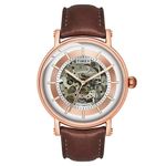 TIMEX Mens 44 mm E Class Silver Dial Brown Leather Strap Analogue Watch - TWEG16715