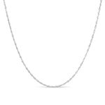 KEZEF Twisted Curb Chain - Sterling Silver Singapore Twisted Curb Chain Italian - Premium Finish - Elegant Design Twisted Rope Chain Necklace - Ideal Twisted Chain for Women - 2mm