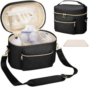 GDNasist Wearable Breast Pump Bag Compatible with Willow/Elvie/Medela/Momcozy, Portable Pumps Carrying Case for Nursing & Working Moms, Pumping Bag with Mat & Shoulder Strap, Black
