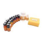 sumikrafts Block Printing kit-17 Assorted acrymine Dyes (Pigment Colors)-20ml Bottles+ Binder Paste 200gm+acrafixer 50gm+ Sponge