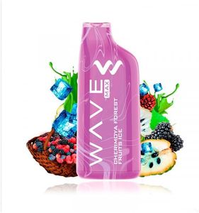Bud Vape| Wave Max 8000 Caladas aprox Cigarrillo Electrónico Pod Desechable sin nicotina,Vape Pen con Recargable Bateria de 650mAh, Pod SIN NICOTINA (Chirimoya y Frutas del Bosque)