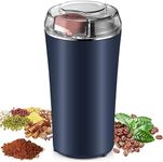QONETIC Portable Electric Coffee Grinder Spice & Coffee Bean Grinder Stainless Steel 4 Blade Mixer Grinder for Masala & Herb Push Button Control Durable Grinding Machine for Dry Item