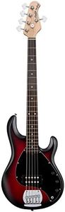 Sterling by Music Man StingRay Ray5 Bass Guitar in Ruby Red Burst Satin, 5-String