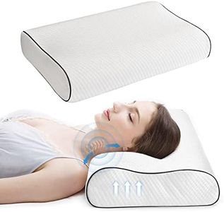 LINENOVA Memory Foam Pillow, Neck Orthopedic Sleeping Pillows, Cervical Pillow for Neck Pain Relief with Washable Pillowcase for Side, Back and Stomach Sleepers - 2 Piece- (White)