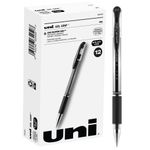 uni-ball Gel Grip Stick Medium Point Gel Pens, 12 Black Ink Pens(65450)