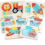 Ausale12 Pack Wooden Puzzles Toddle