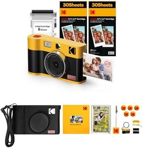 KODAK Mini Shot 2 ERA 4PASS 2-in-1 Instant Camera and Photo Printer (5.3 x 8.6 cm) Photo Printer + Gift Package + 8 Sheets Included + 60-Sheet Cartridge, Yellow