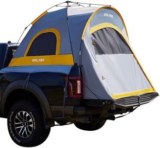 Golabs Truck Bed Tent for 5.5-6.5 Ft Bed, Pre-assembled Design for 5-Minute Easy Setup, Waterproof PU2000mm, 2-Person Portable with Extra Rainfly Cover for Camping &Outdoor, Include Storage Bag Orange