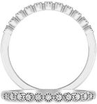 Inspereza 1/10 Carat 10kt White Gold Diamond Petite Wedding Anniversary Stackable Band. (H-I Color, I2-I3 Clarity)