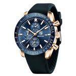 BY BENYAR Men's Business Work Waterproof Chronograph Fashion Minimalist Sport Classic Elegant Analogue Wrist Watches with Leather Band for Men (blue)